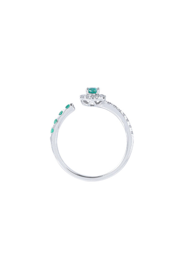 TOMEI Emerald Ring, White Gold 750