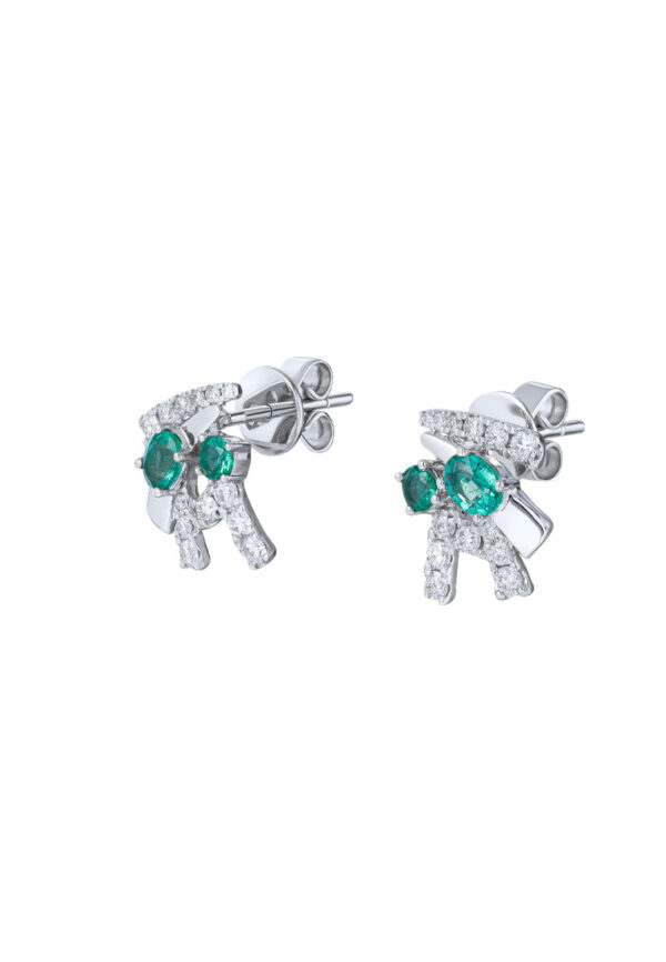 TOMEI Emerald Earrings, White Gold 750