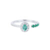 TOMEI Emerald Ring, White Gold 750