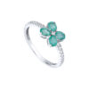 TOMEI Emerald Ring, White Gold 750