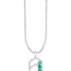 TOMEI Emerald Pendant, White Gold 750
