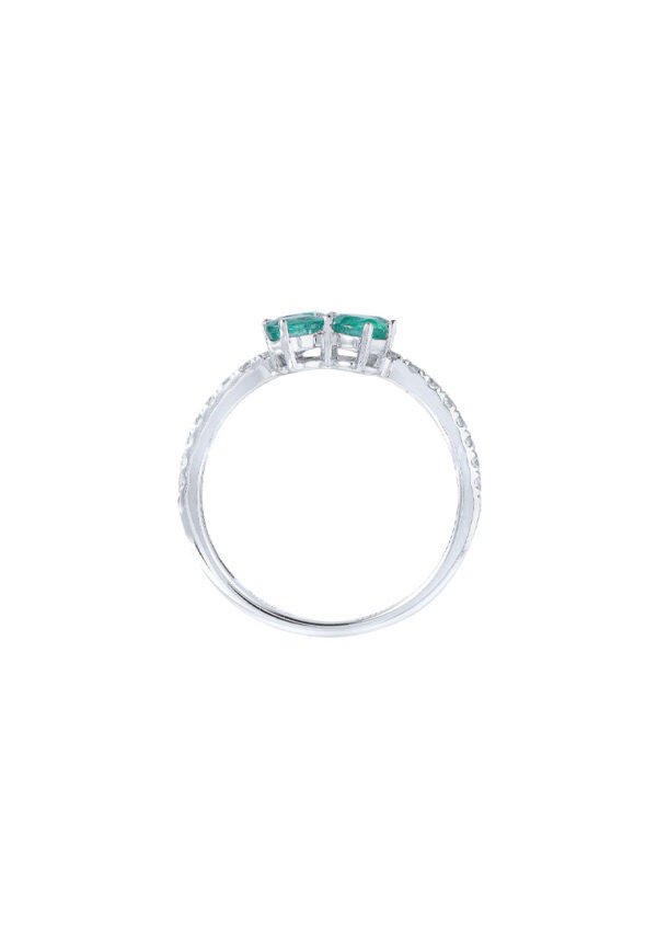 TOMEI Emerald Ring, White Gold 750