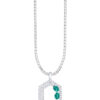 TOMEI Emerald Pendant, White Gold 750