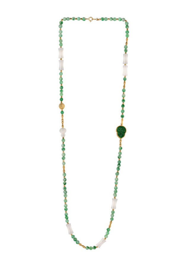 TOMEI Jade & Nephrite Necklace, Yellow Gold 750