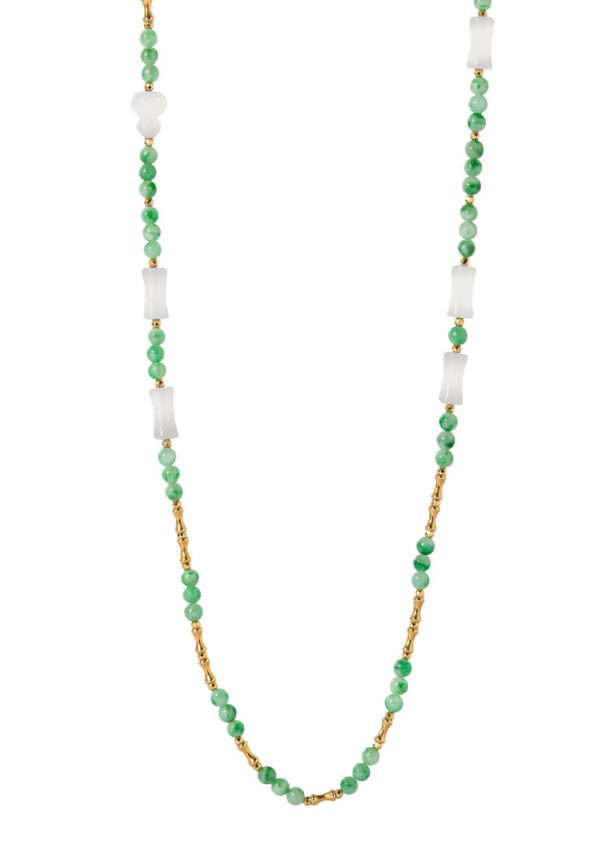TOMEI Jade & Nephrite Necklace, Yellow Gold 750