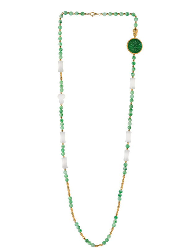 TOMEI Jade & Nephrite Necklace, Yellow Gold 750