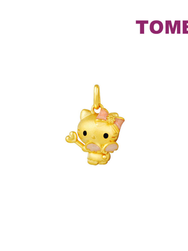 TOMEI I Sanrio Hello Kitty 5D Pendant, Yellow Gold 999