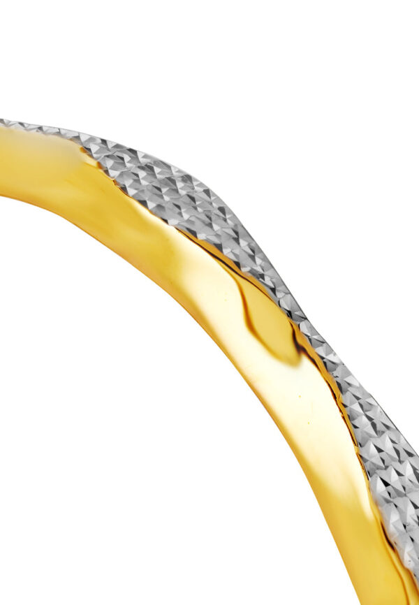 TOMEI Dual-Tone Bangle, Yellow Gold 916