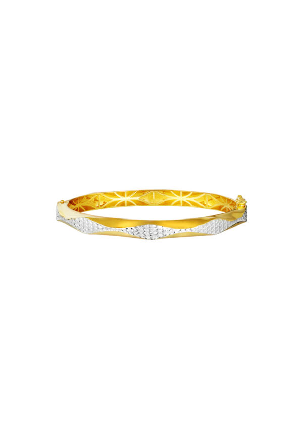 TOMEI Dual-Tone Bangle, Yellow Gold 916