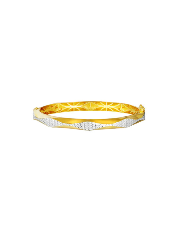 TOMEI Dual-Tone Bangle, Yellow Gold 916