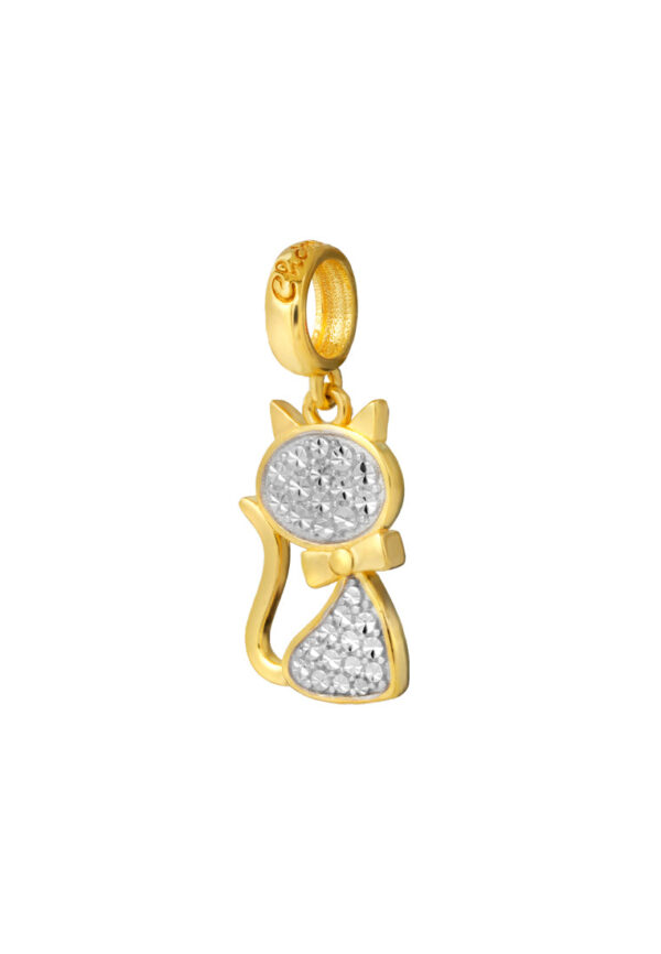TOMEI Chomel Collection Cat Charm, Yellow Gold 916