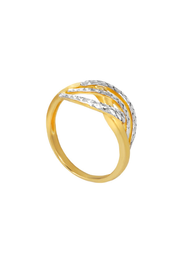 TOMEI Dual-Tone Ring, Yellow Gold 916