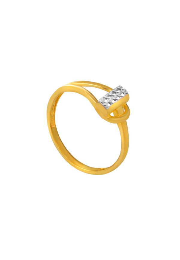 TOMEI Dual-Tone Ring, Yellow Gold 916