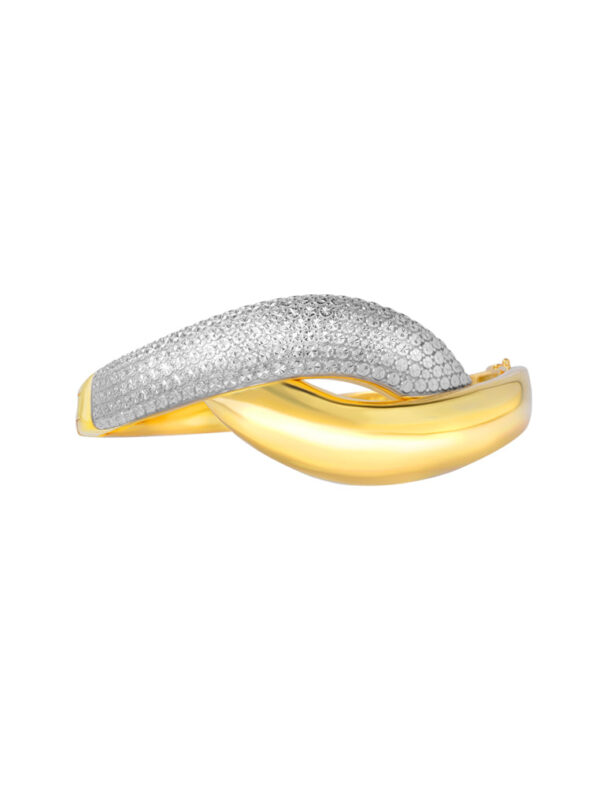 TOMEI Diamond Cut Collection Bangle, Yellow Gold 916