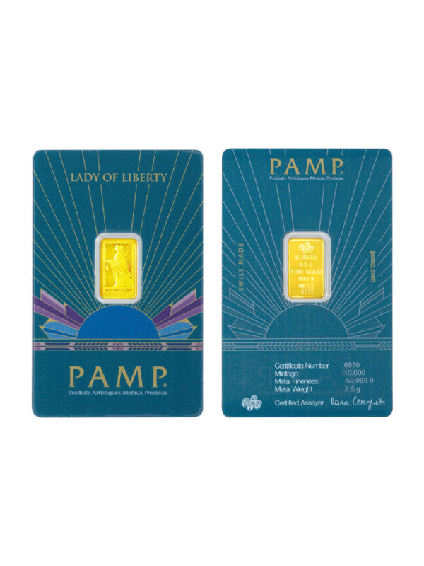 TOMEI x PAMP Lady of Liberty Gold Bar 2.5GM I Fine Gold 9999