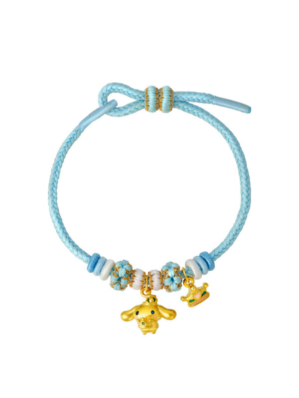 TOMEI Chomel I Sanrio Cinnamoroll 5D Charm with rope, Yellow Gold 999