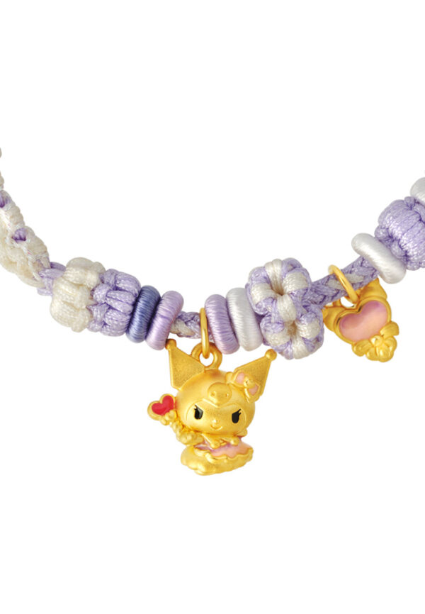 TOMEI Chomel I Sanrio Kuromi 5D Charm with rope, Yellow Gold 999