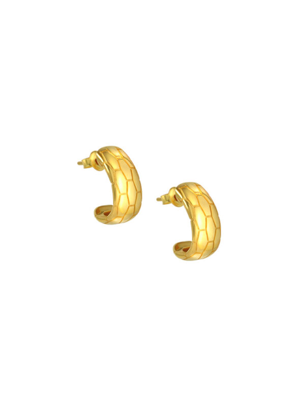 TOMEI Honeycomb-inspired Pattern Earrings, Yellow Gold 916
