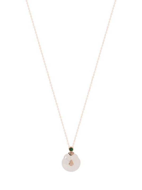 TOMEI Nephrite Series Gourd Necklace, Rose Gold 750