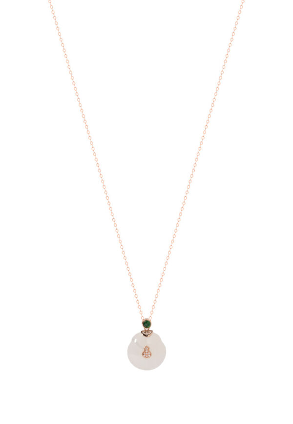 TOMEI Nephrite Series Gourd Necklace, Rose Gold 750