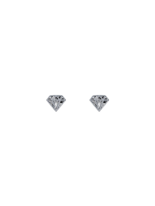 TOMEI Diamond Shape Earrings, White Gold 750