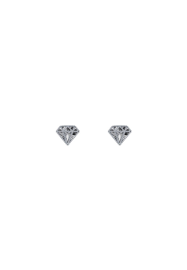 TOMEI Diamond Shape Earrings, White Gold 750