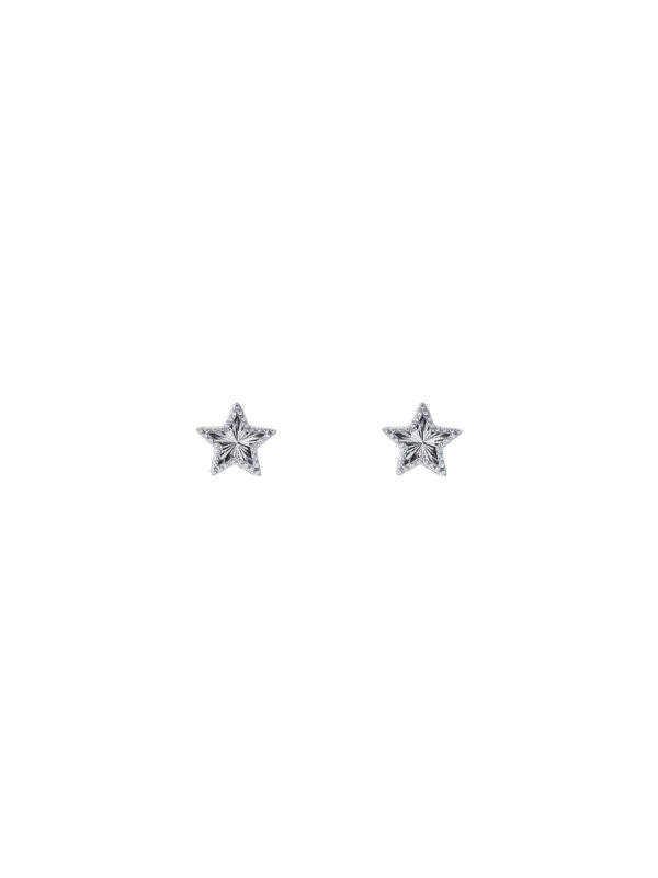 TOMEI Mini Star Earrings, White Gold 750