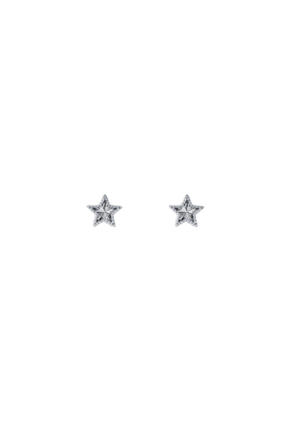 TOMEI Mini Star Earrings, White Gold 750