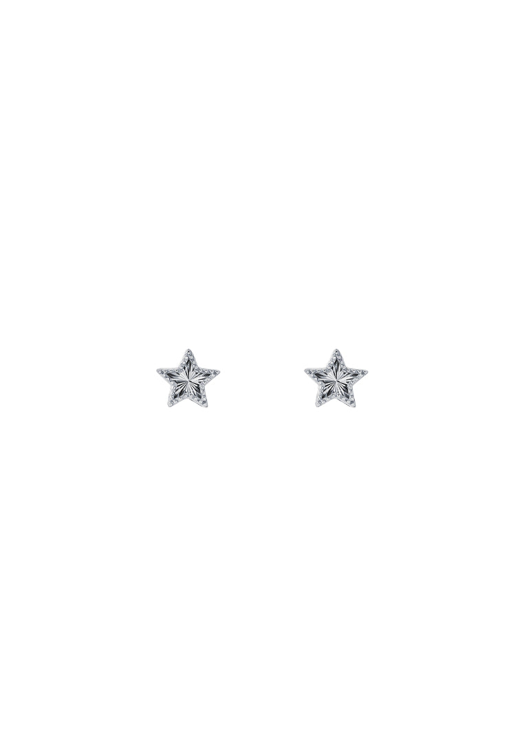 TOMEI Mini Star Earrings, White Gold 750