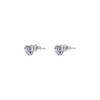 TOMEI Mini Heart Earrings, White Gold 750