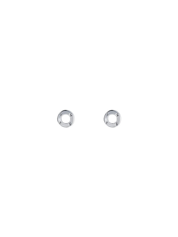 TOMEI Mini Doghnut Earrings, White Gold 750