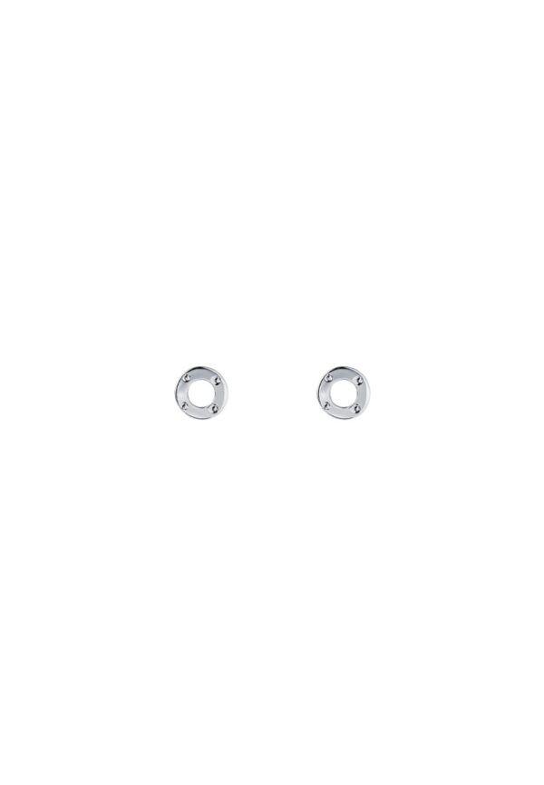 TOMEI Mini Doghnut Earrings, White Gold 750