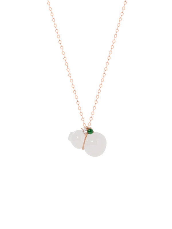 TOMEI Nephrite Series Gourd Necklace, Rose Gold 750
