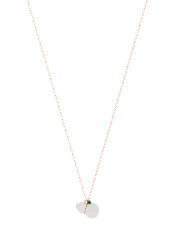 TOMEI Nephrite Series Gourd Necklace, Rose Gold 750