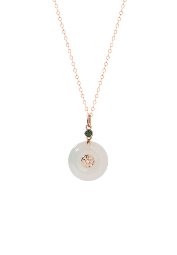 TOMEI Nephrite Series Necklace, Rose Gold 750