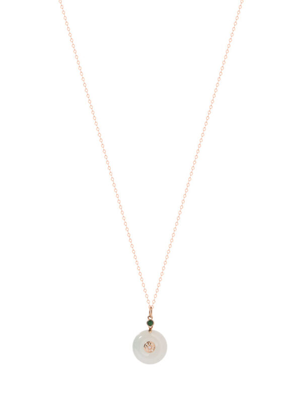 TOMEI Nephrite Series Necklace, Rose Gold 750