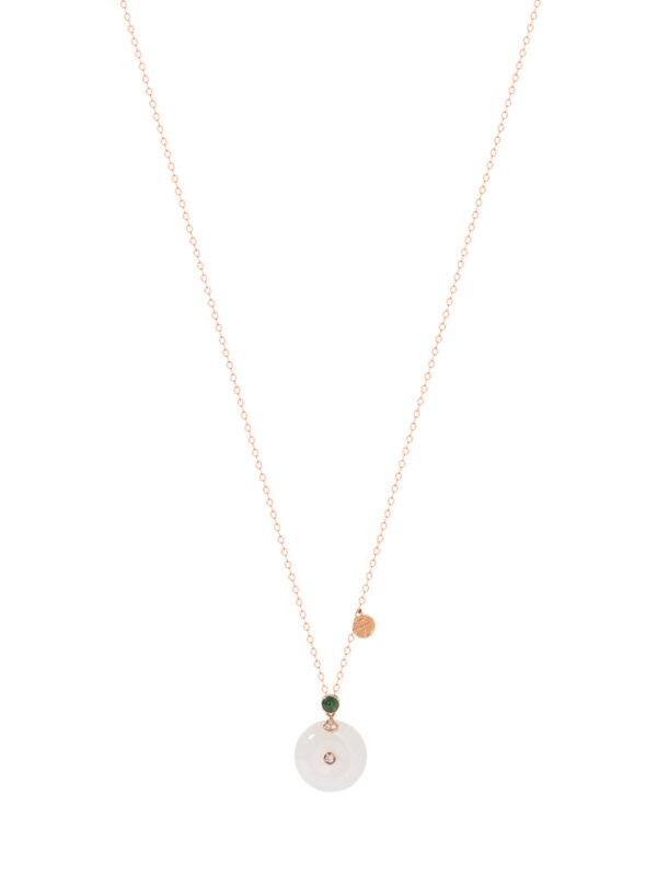 TOMEI Nephrite Series Necklace, Rose Gold 750