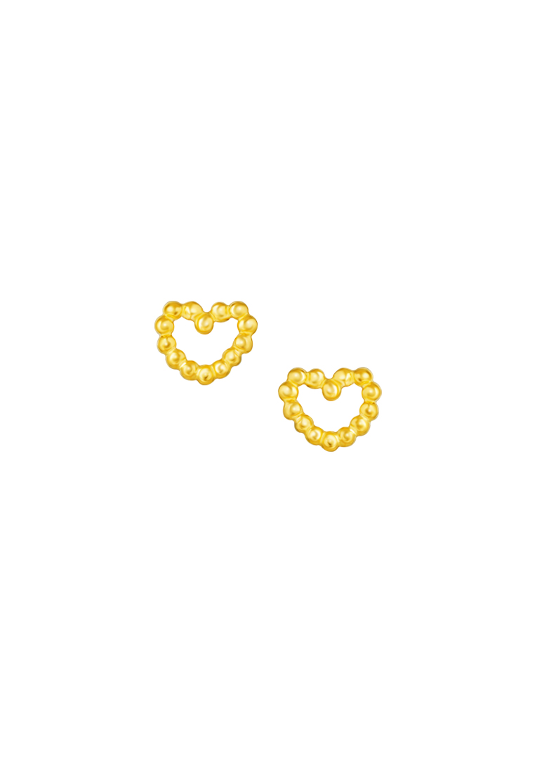 TOMEI Heart Earrings, Yellow Gold 916