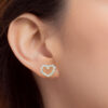 TOMEI Dual-Tone Heart Earrings, Yellow Gold 916