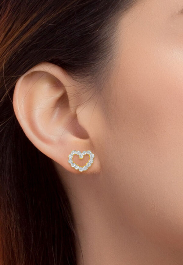 TOMEI Dual-Tone Heart Earrings, Yellow Gold 916