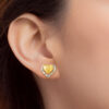 TOMEI Dual-Tone Heart Earrings, Yellow Gold 916