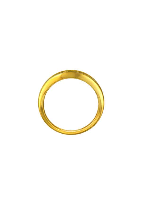 TOMEI Dual-Tone Striated Ring, Yellow Gold 916