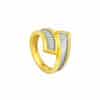 TOMEI Dual-Tone Entwine Ring, Yellow Gold 916