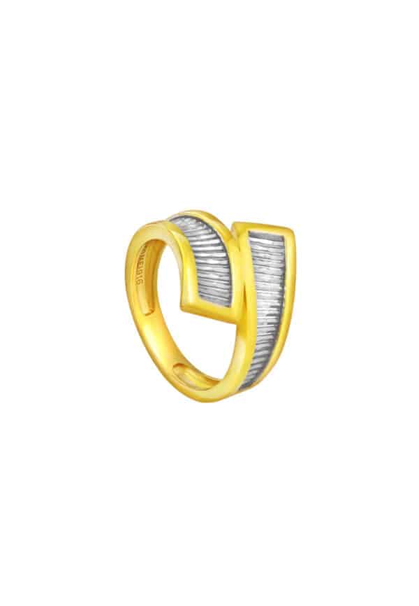 TOMEI Dual-Tone Entwine Ring, Yellow Gold 916