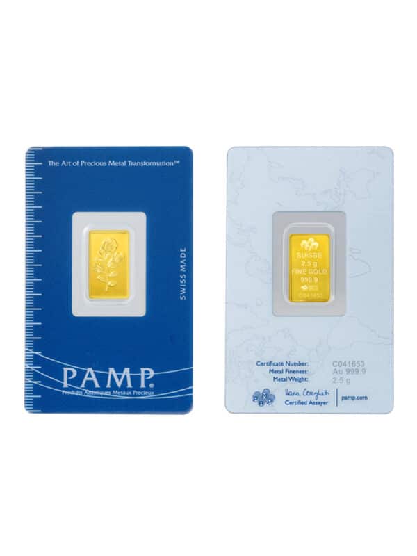 TOMEI x PAMP Suisse Rosa Gold Bar | 2.5 Grams | Fine Gold 9999