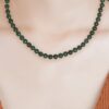 TOMEI Palace Grace Dark Green Jade Necklace