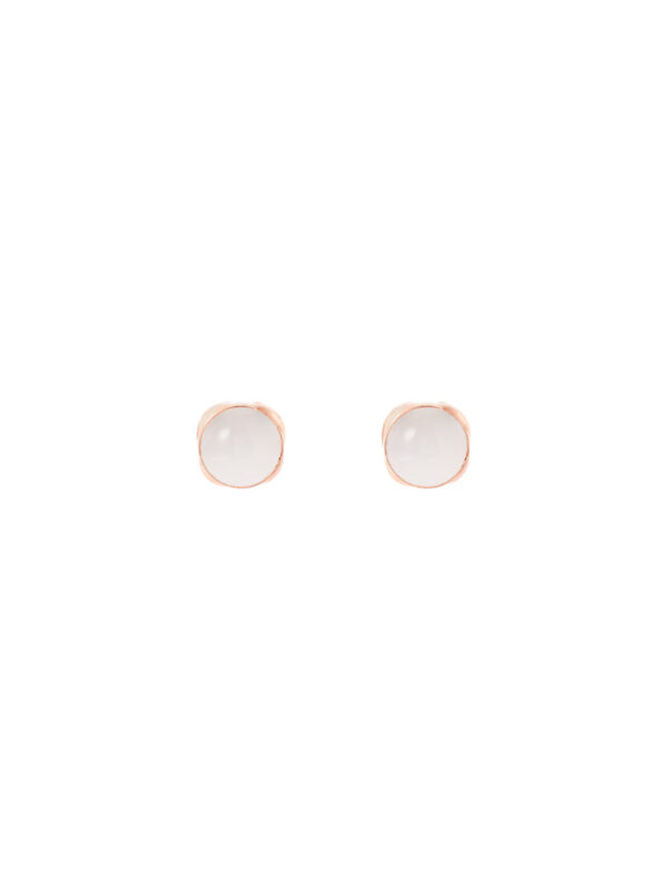 TOMEI Square Shape Nephrite Earrings, Rose Gold 750