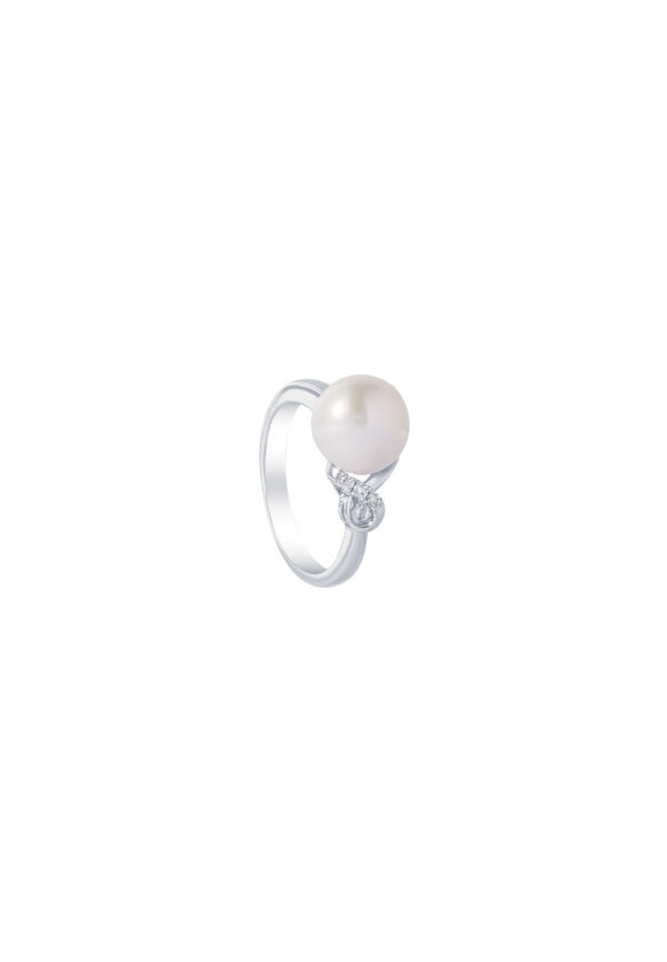 TOMEI Pearl Ring, White Gold 585