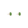 TOMEI Green Oval Nephrite Earrings, Rose Gold 750