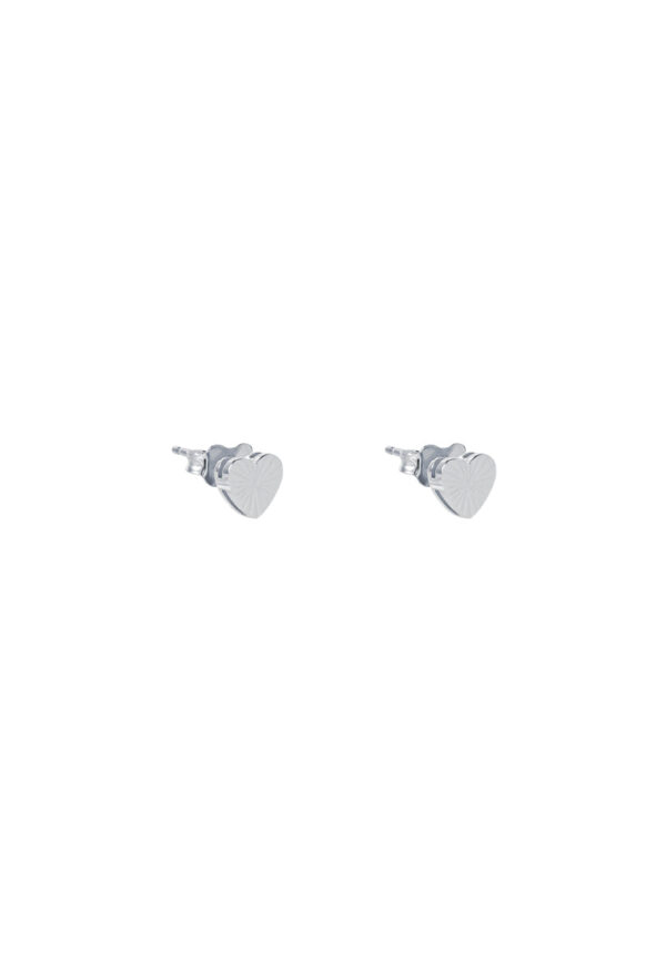 TOMEI Mini Heart Earrings, White Gold 750